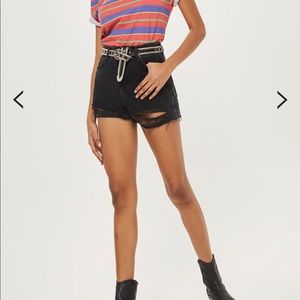 Topshop Moto Mom Shorts Distressed